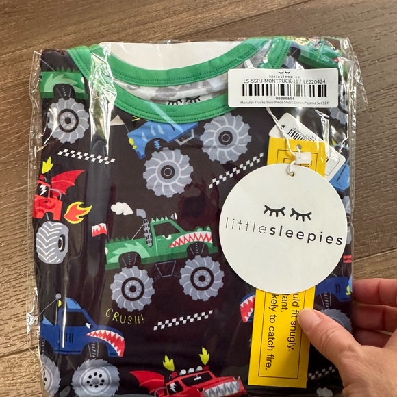 NWT Little Sleepies Monster Truck 2 piece pajama set - Picture 3 of 3